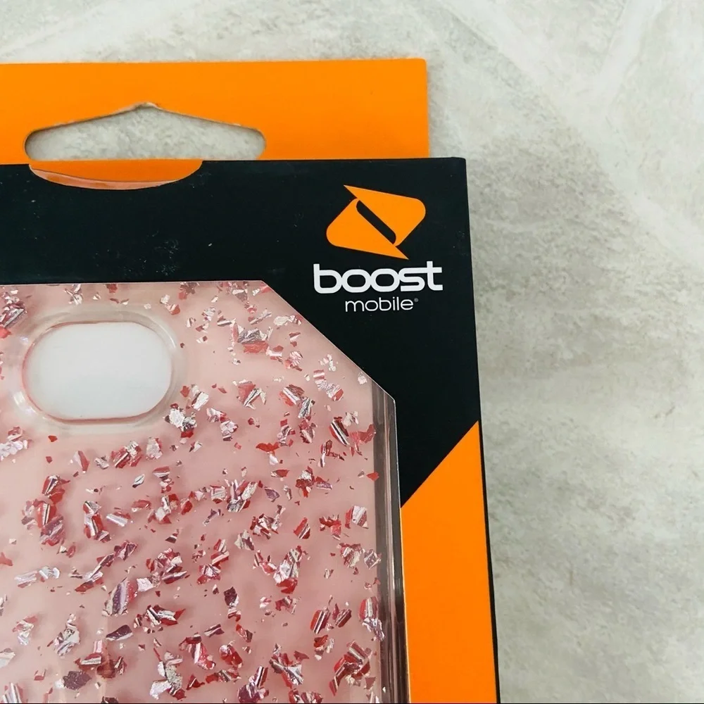 NWT LG X charge pink sparkly speckled style-tact protective phone case
